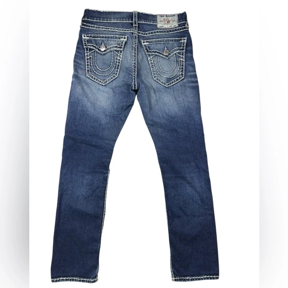 True Religion Men's Ricky Relaxed Straight Subtle Distressed Jeans -| Size 34